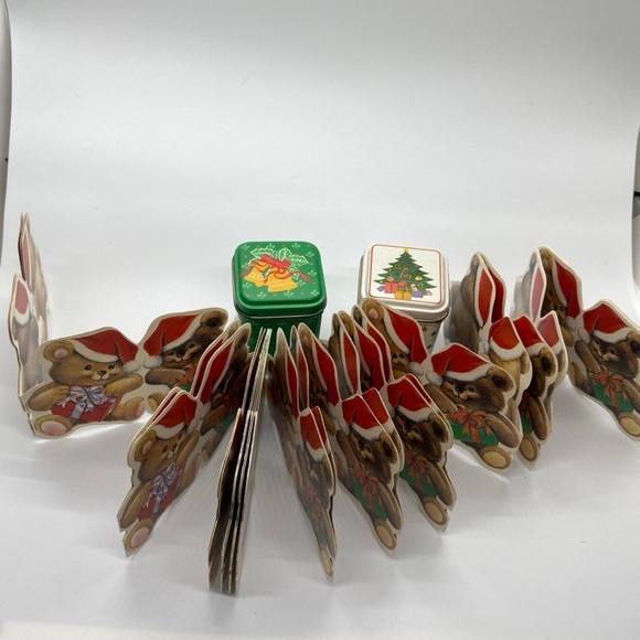 Russ Holiday Cutout 9 ft. Garland Decorative Christmas Teddy Bears-VTG Tins - Picture 6 of 6